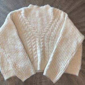 Target Cream Cable Knit Turtleneck Sweater